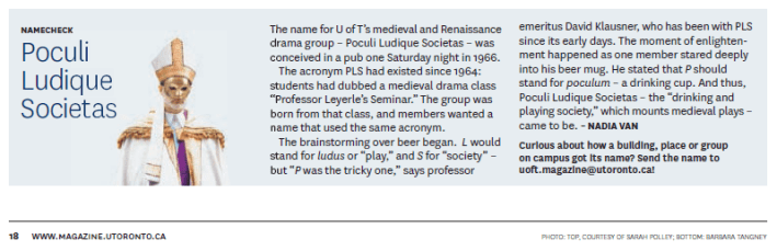 University of Toronto Magazine » Poculi Ludique Societas