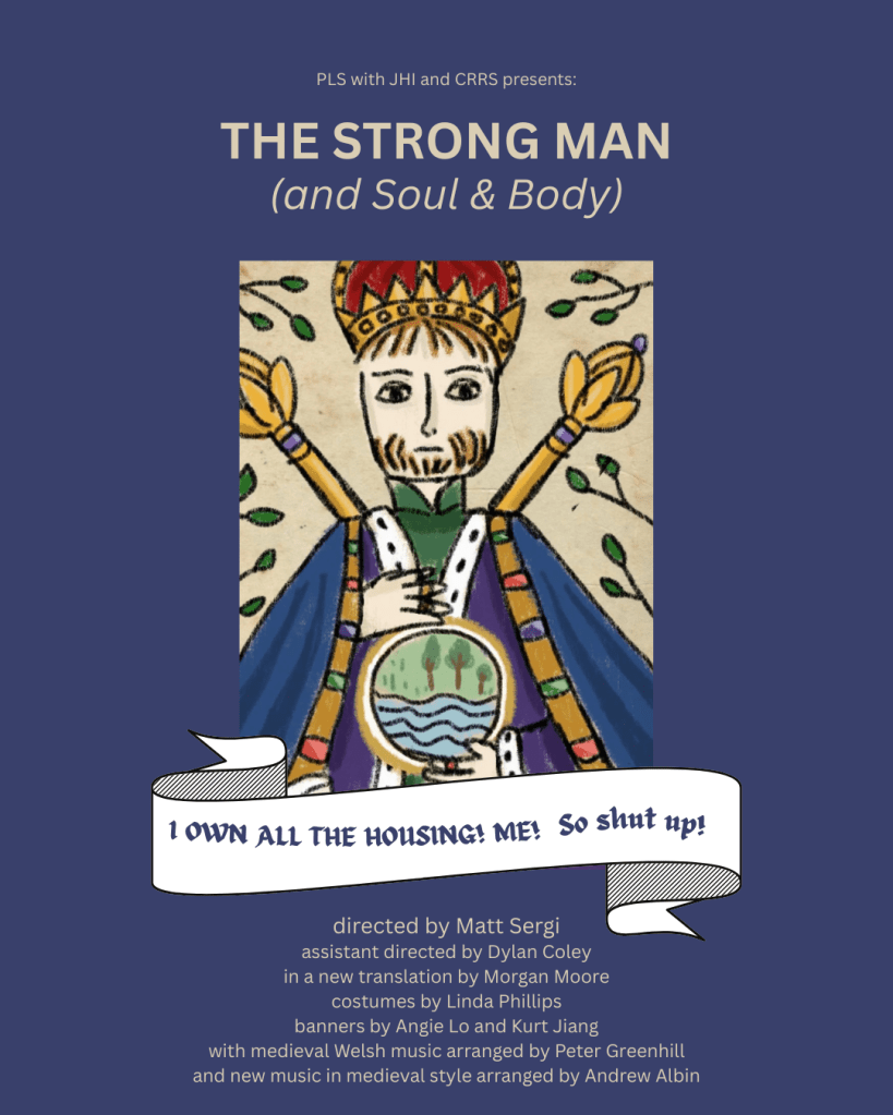 a poster of a bearded man wearing a crown, with a banner saying "I own all the housing! ME! So shut up!"